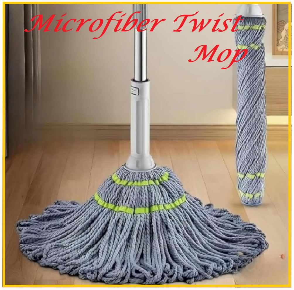 Microfiber Twist Mop Stick, Durable Dust Easy to Use Floor Cleaner, Effective for Hardwood, Tile, and Laminate(Asorted) ( Pack of  1pc )